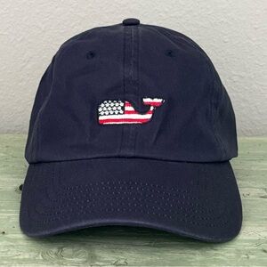 Vineyard Vines American Flag Whale Logo Baseball Hat